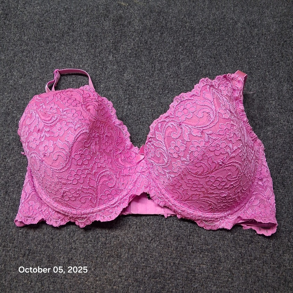 Smart & Sexy Bra Womens Size 42‎ DD Pink Lace Underwired T Shirt Lightly Lined